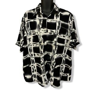 Vintage Y2K Abstract Plaid Button Up Shirt